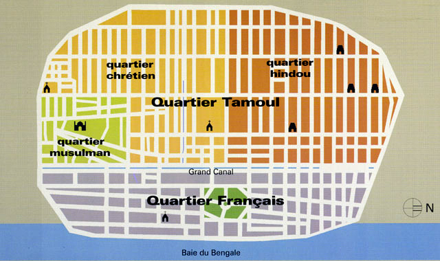 Pondi_plan.jpg - Plan extrait de : La conservation du patrimoine de Pondichéry, INTACH (2006 : 7)